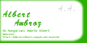 albert ambroz business card